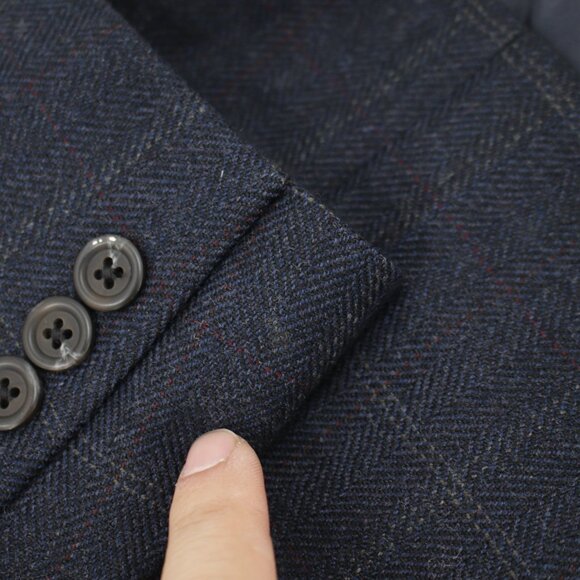 Lauren Ralph Lauren Sport Coat Men's 44R Herringbone Windowpane Wool Two Button - Picture 7 of 12